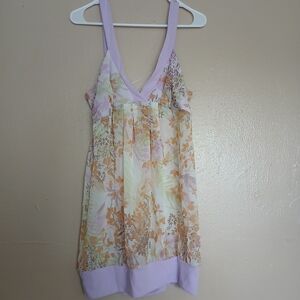 Jota Babydoll Top Womens 1x Floral Chiffon Flowy Semi Sheer Fairy y2k Bella Swan